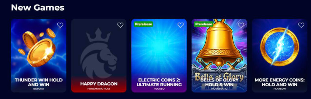 new games at ninecasino